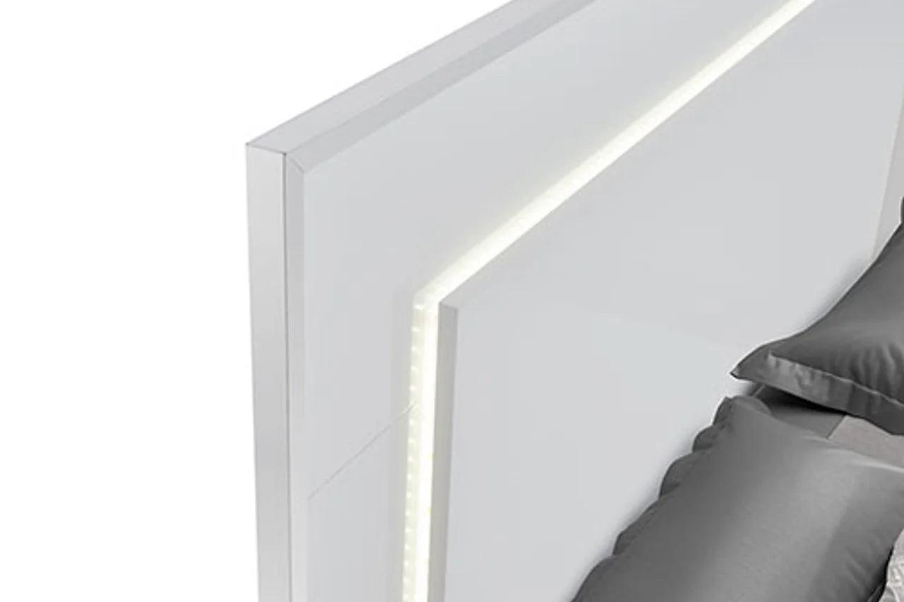 Antonella White Modern Contemporary High Gloss Lacquer Solid Wood Extra Nightstand - Ella Furniture