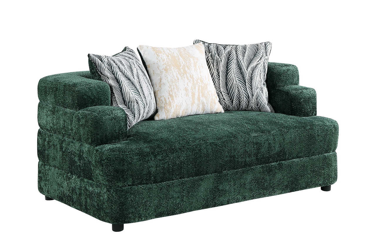 Stepso Green Boucle Living Room Set
