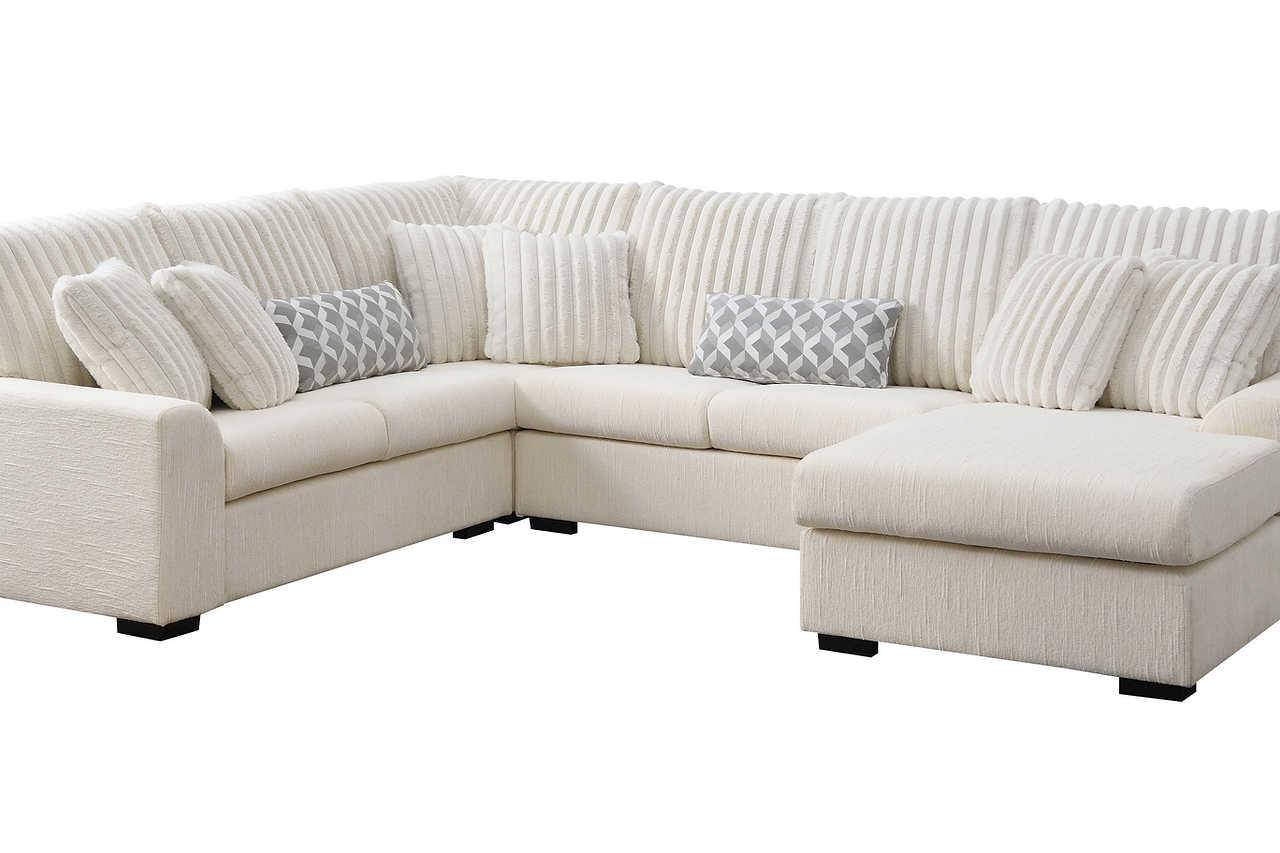 Brady Beige Fabric Ottoman