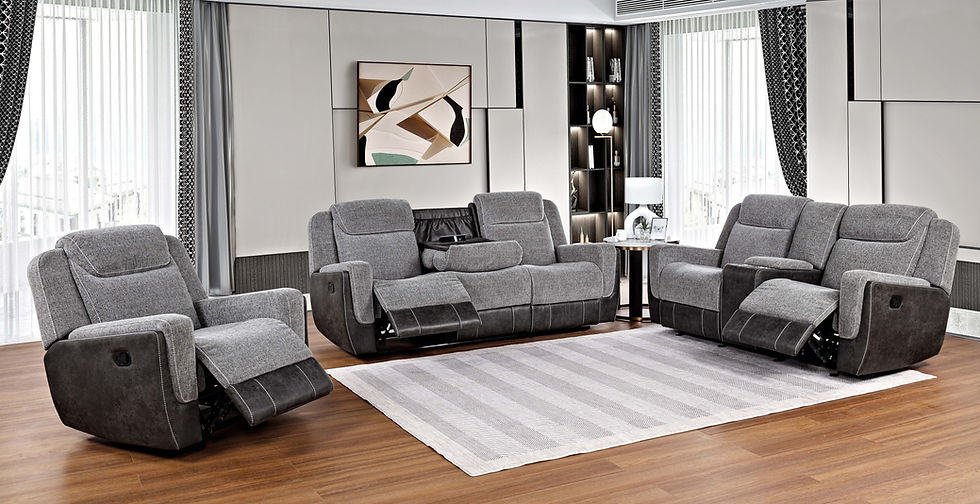 Nisa Gray Chenille Reclining Set