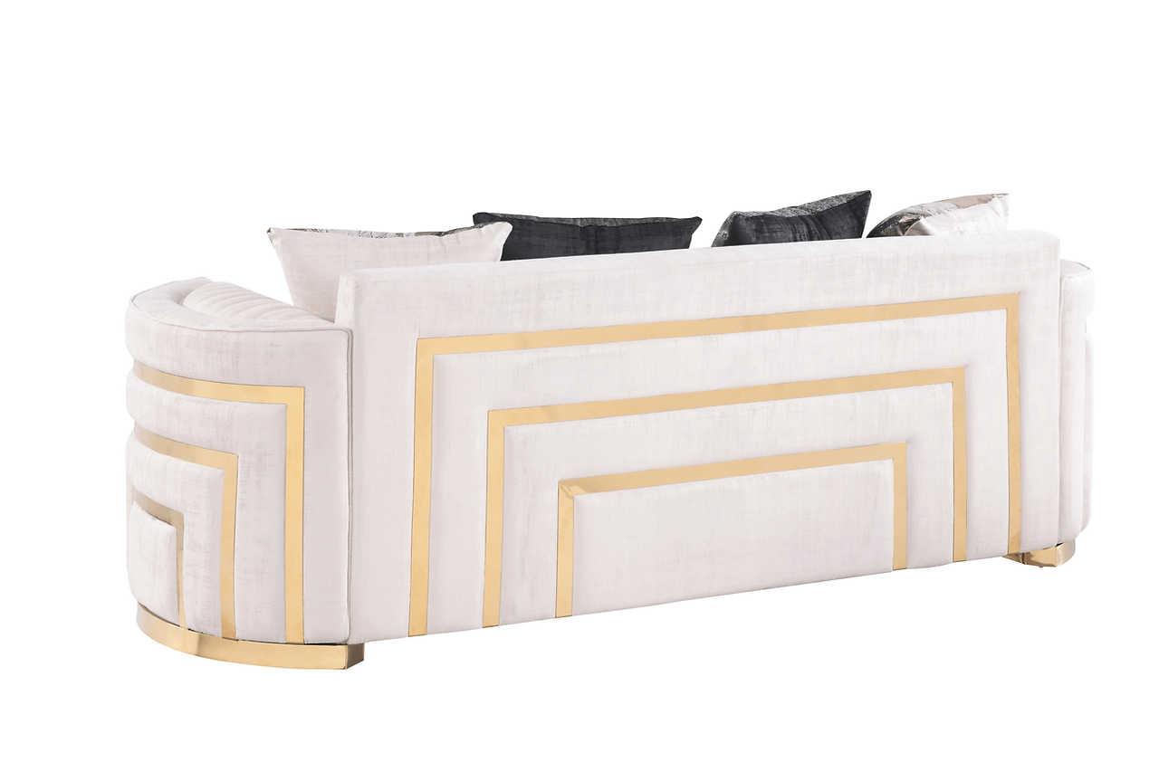 Minerva Cream Velvet Living Room Set
