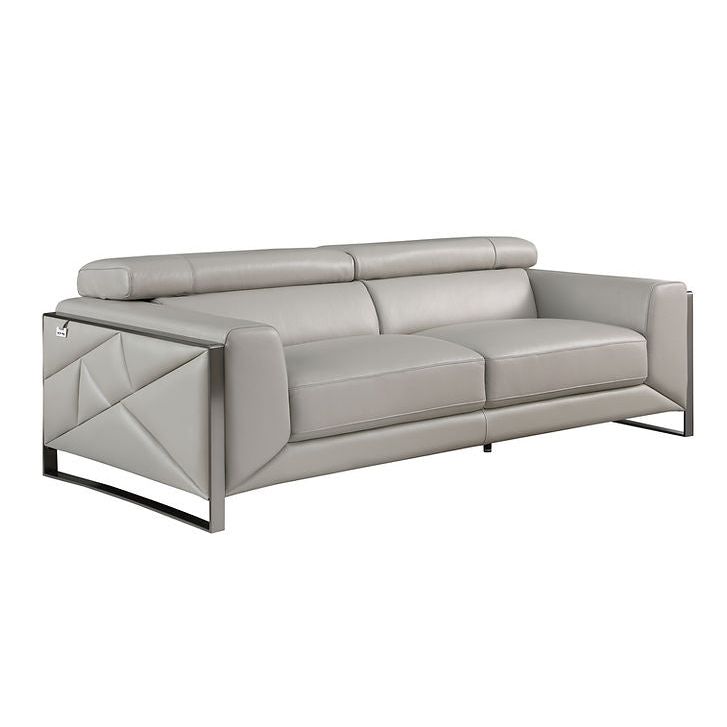 Giorgio Light Gray Leather Sofa