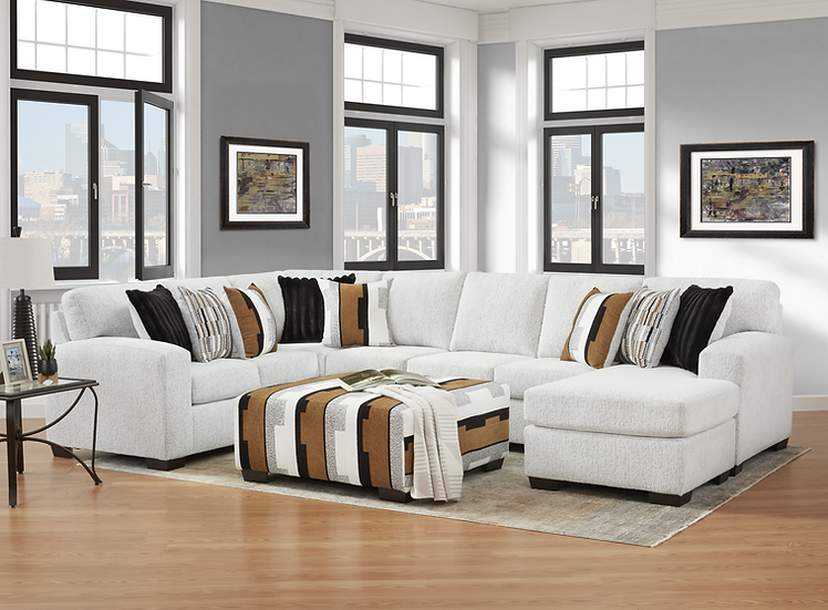 Shay Arctic Beige Ottoman