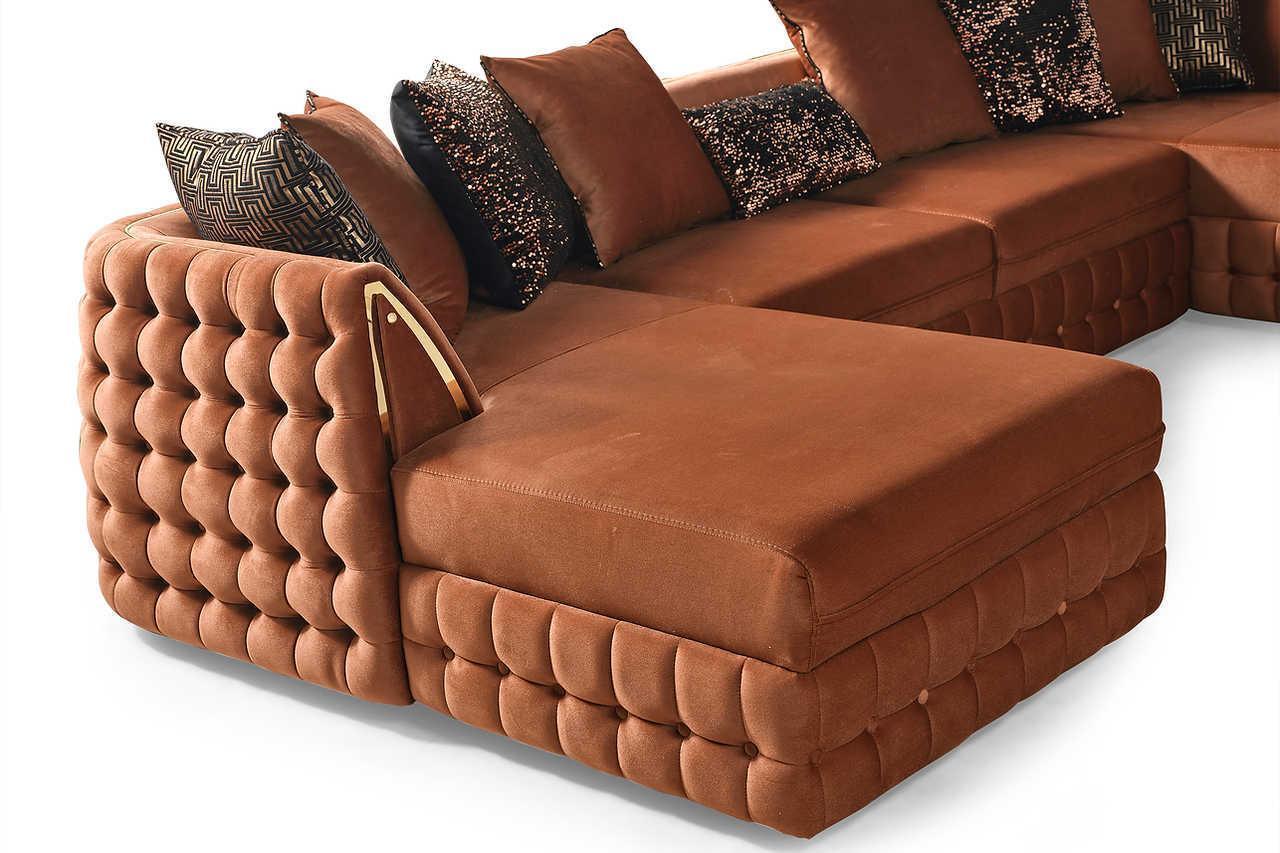 Sicilya Rust Orange Sectional