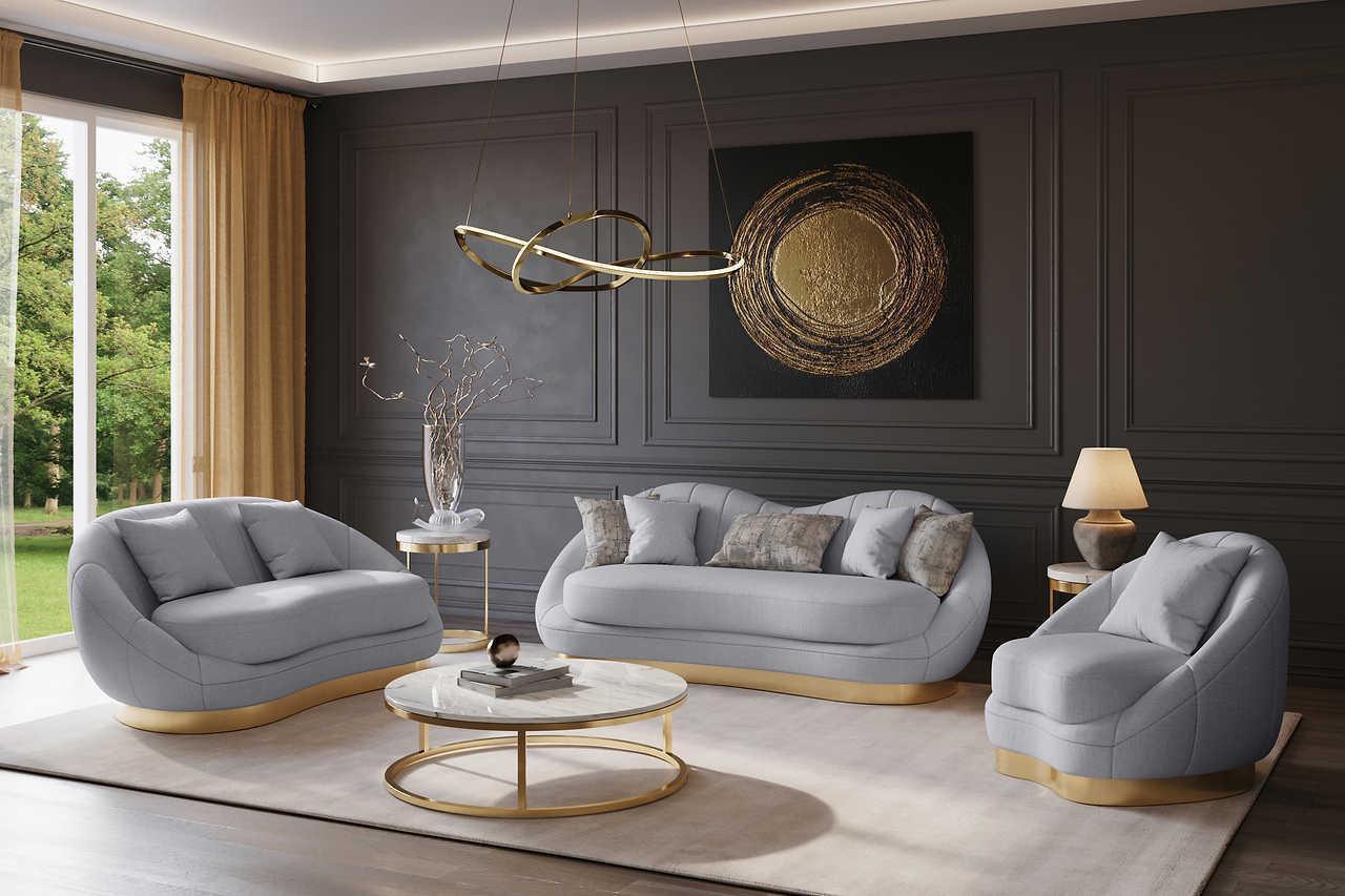 Olena Dove Gray 2-Piece Living Room Set