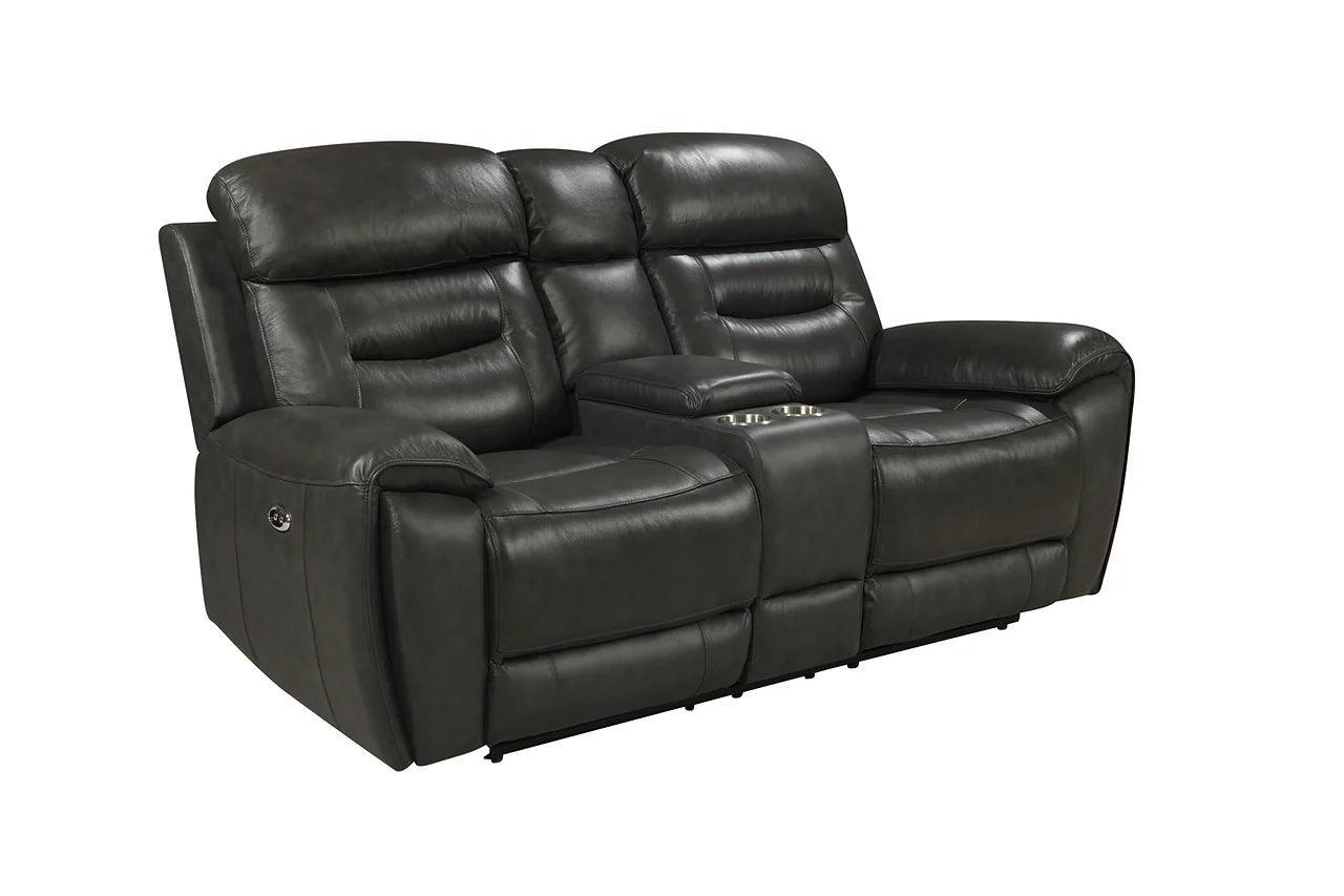 Rosewood Grey Wood Faux Leather (3Pcs Power Reclining Sofa, Loveseat And Recliner) - Ella Furniture