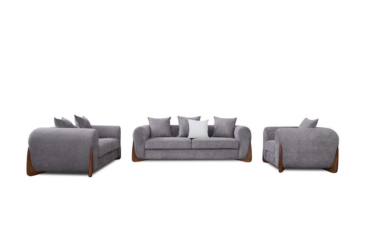 Stylus Pewter Fabric 2-Piece Living Room Set