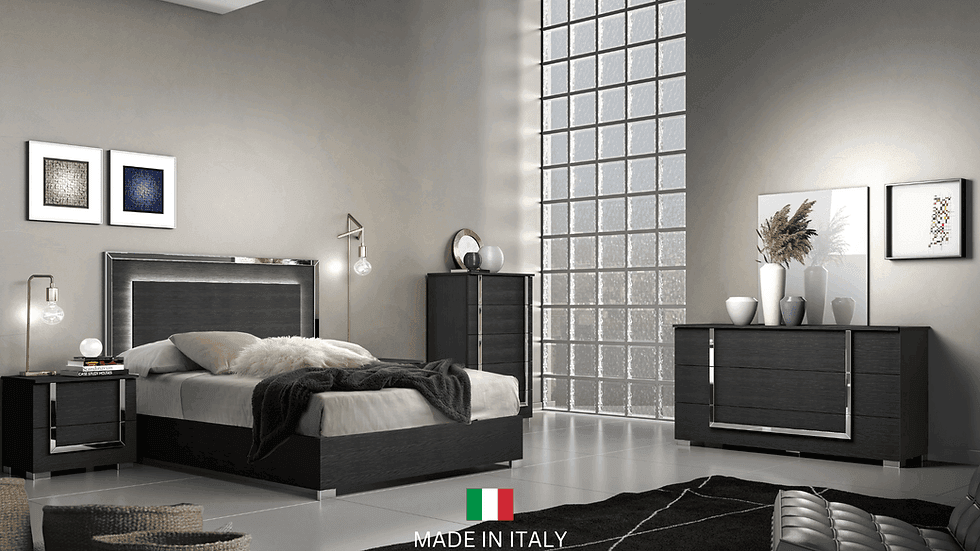 Antonella Black Panel King Bed