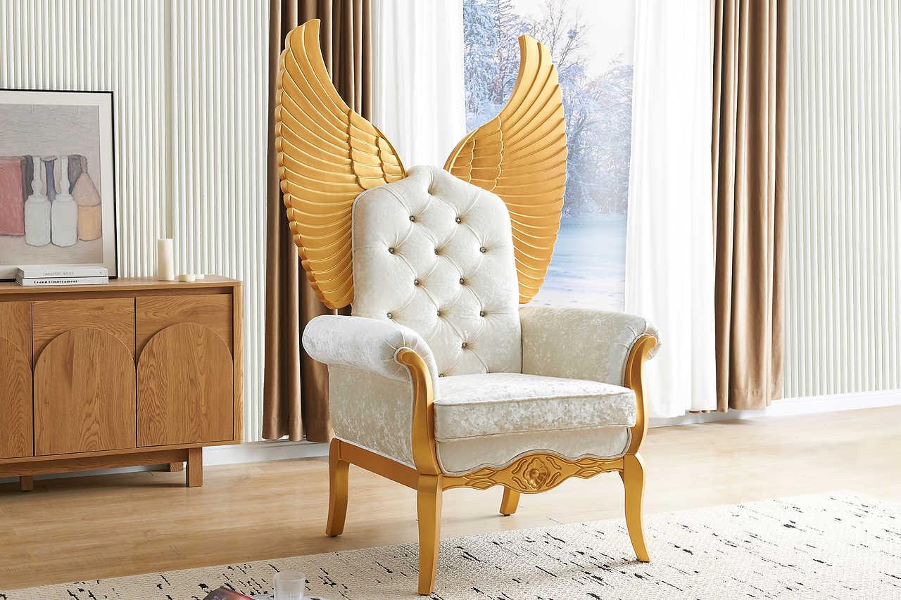 Lucifur White 64" Tall Accent Chair