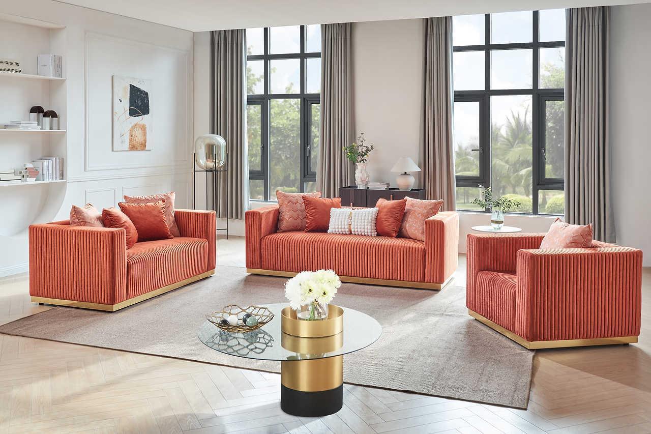 Alisha Rust 2-Piece Living Room Set