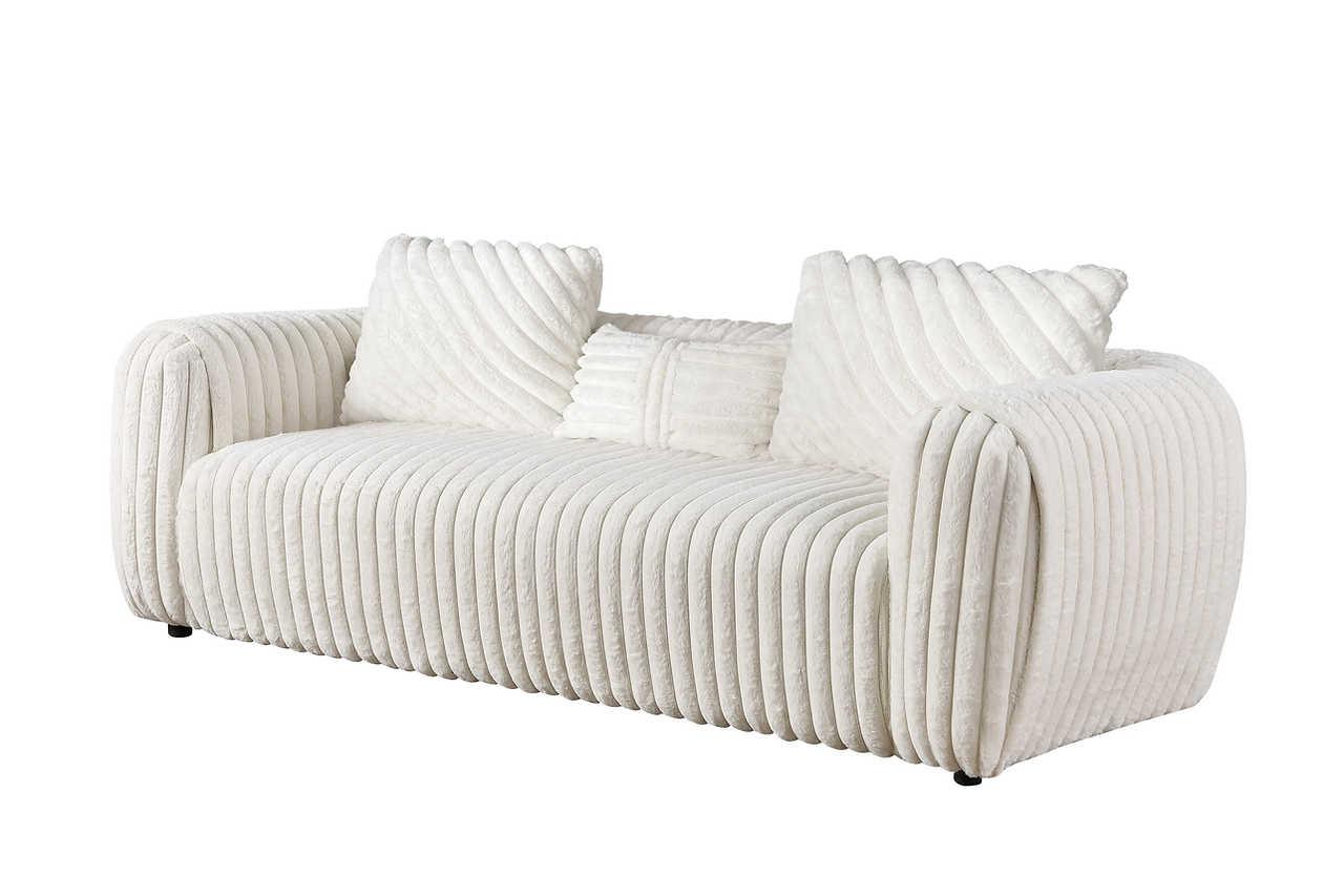 Eli White Fabric Living Room Set