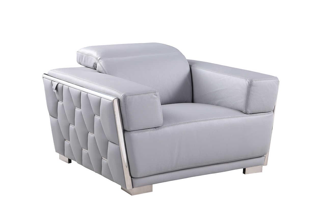 Hexor Light Blue Leather Living Room Set