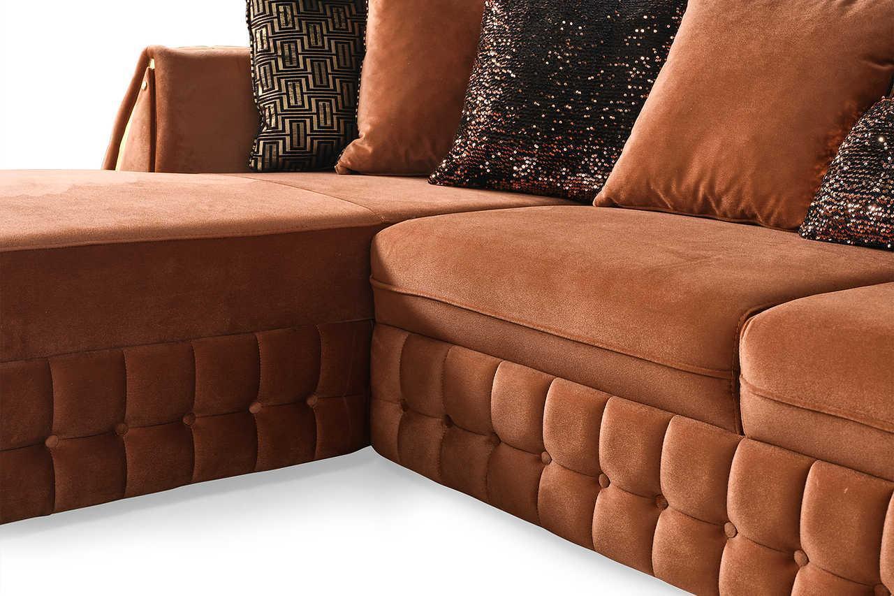 Sicilya Rust Orange Sectional
