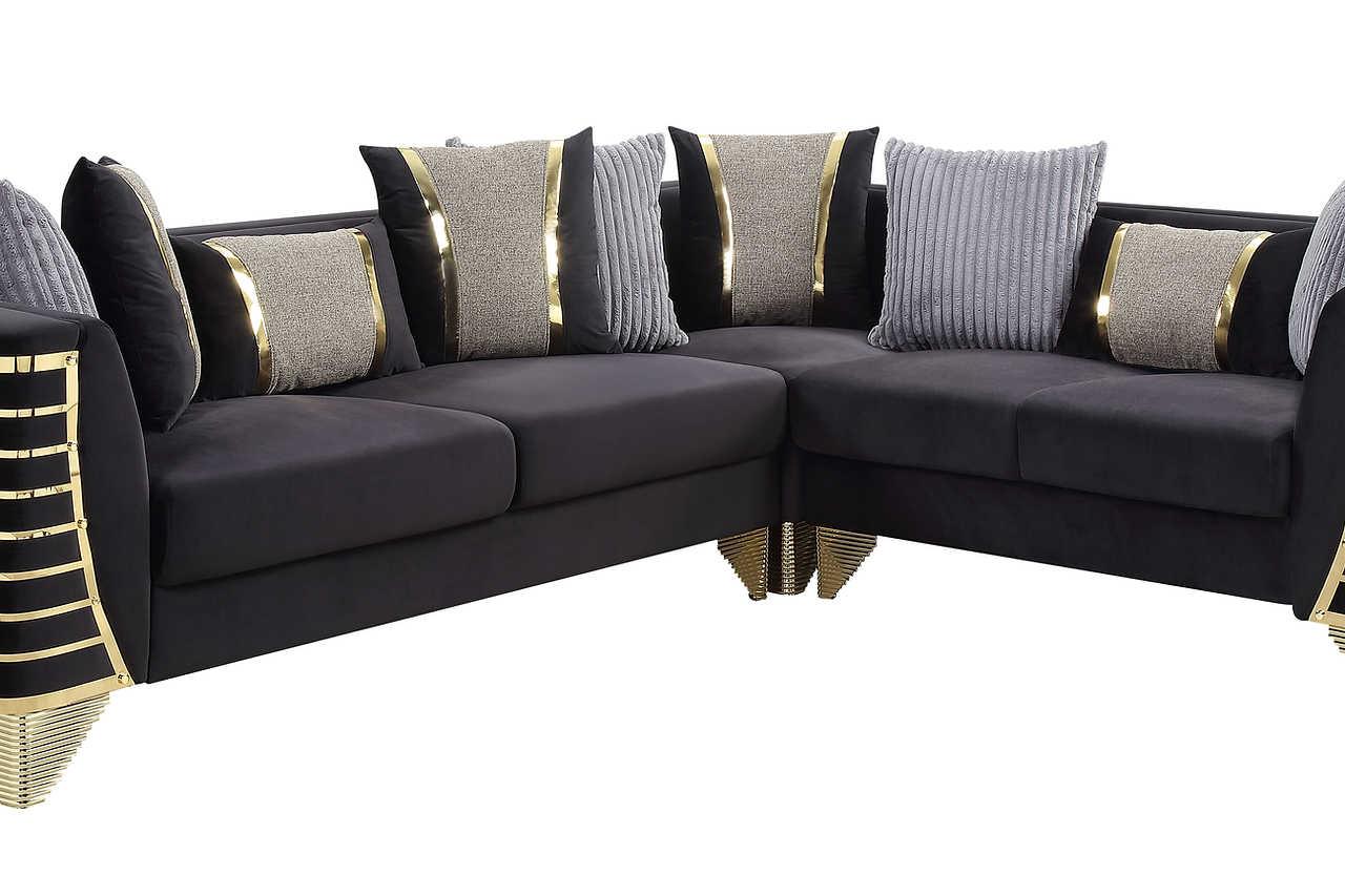 Donovan Black 3-Piece Sectional