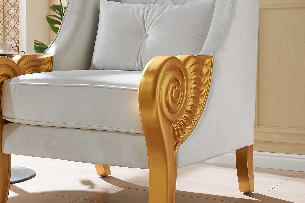 Throne White 62.5" Tall Accent Chair