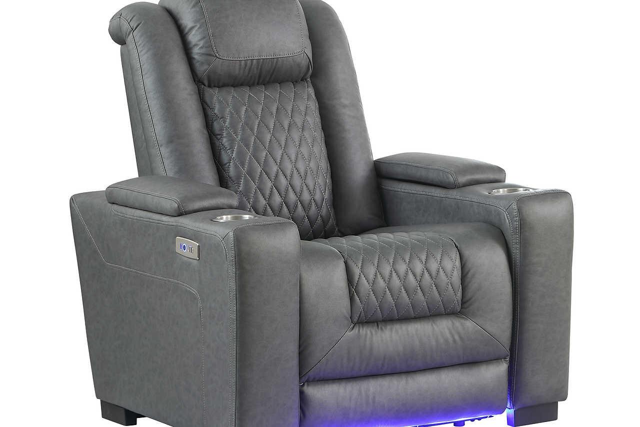 Ash Grey Microfiber 2-Piece Power Reclining Set