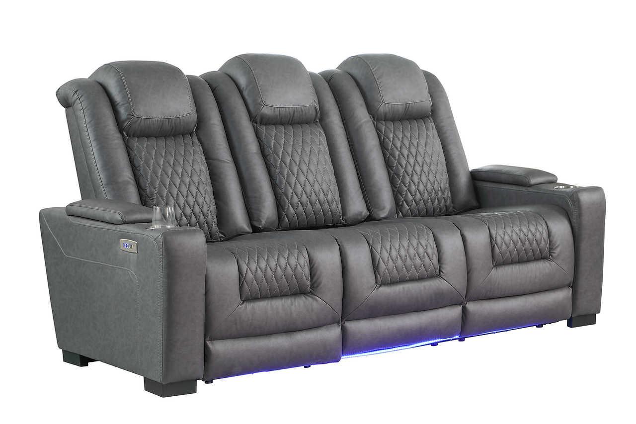 Ash Grey Microfiber 3-Piece Power Reclining Set