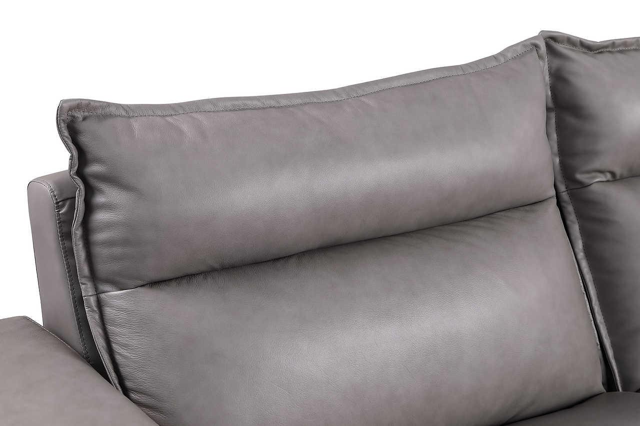 Sierra Gray Leather Reclining Sectional