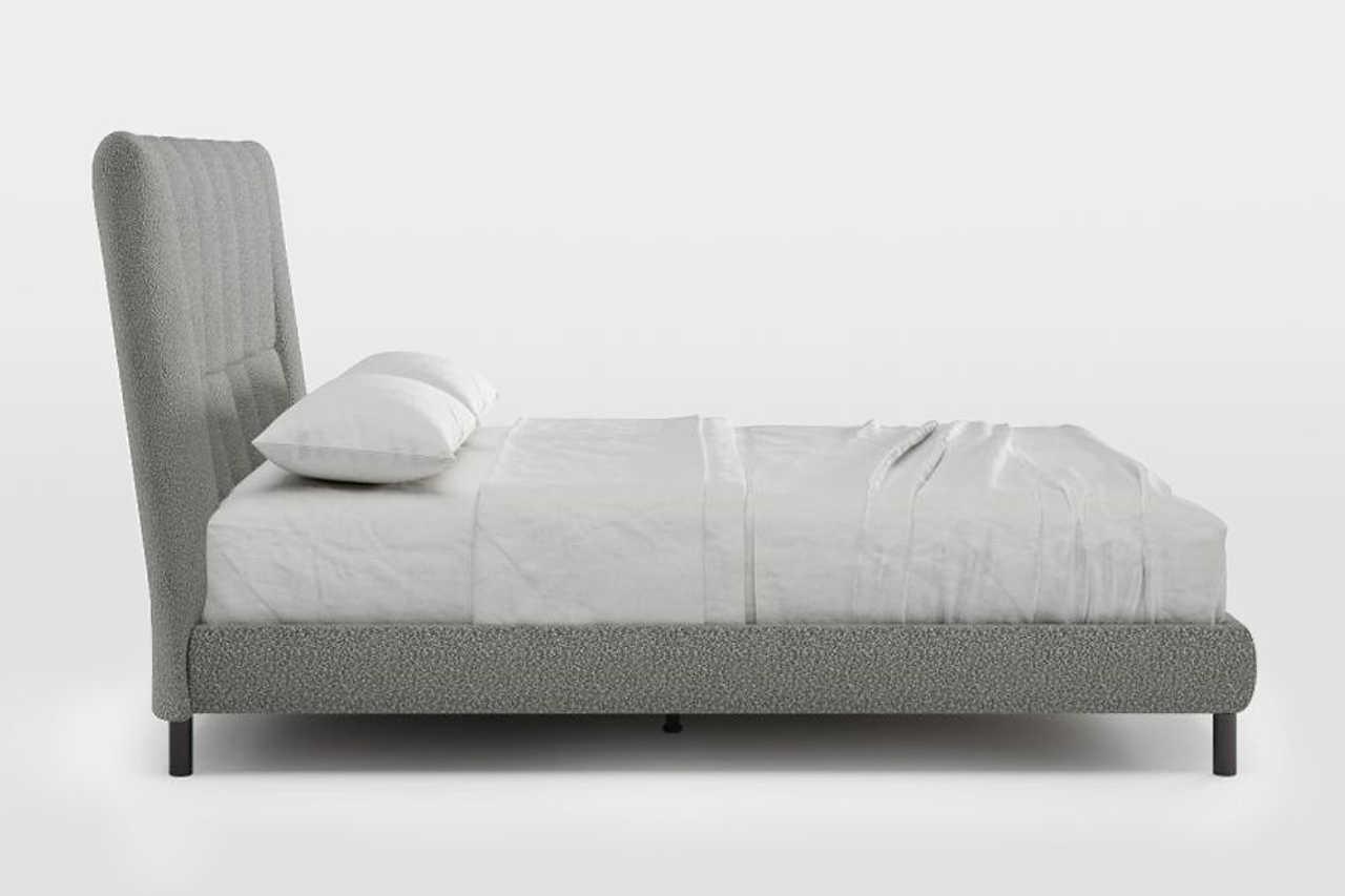 Cato Gray Upholstered Platform King Bed