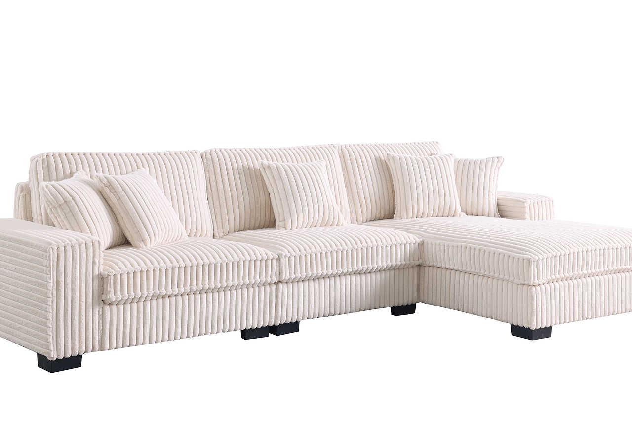 Comfy II Cream 3-Piece Sectional