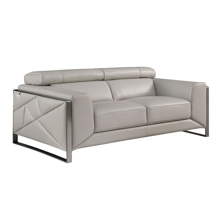 Giorgio Light Gray Leather Sofa