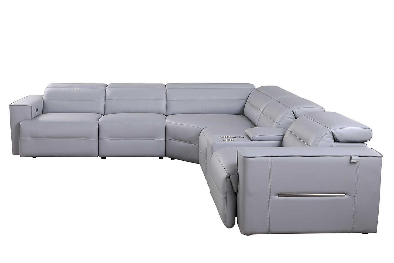 Nexus Light Blue Power Reclining Sectional