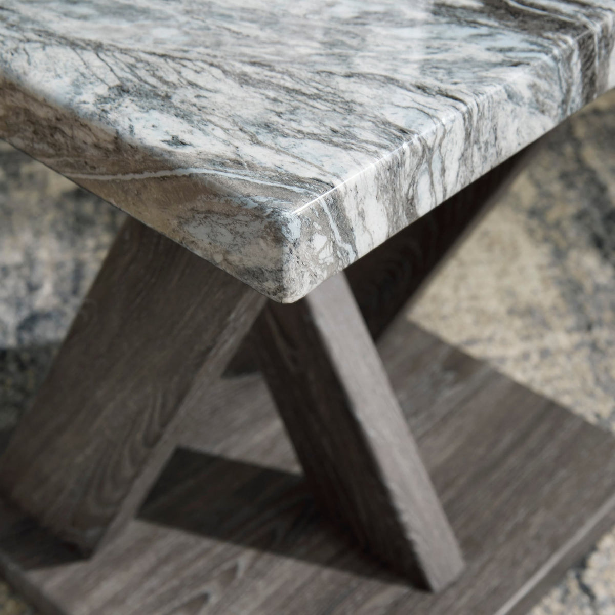 Weathered Gray Faux Marble 3-Piece Coffee Table Set — product image 3