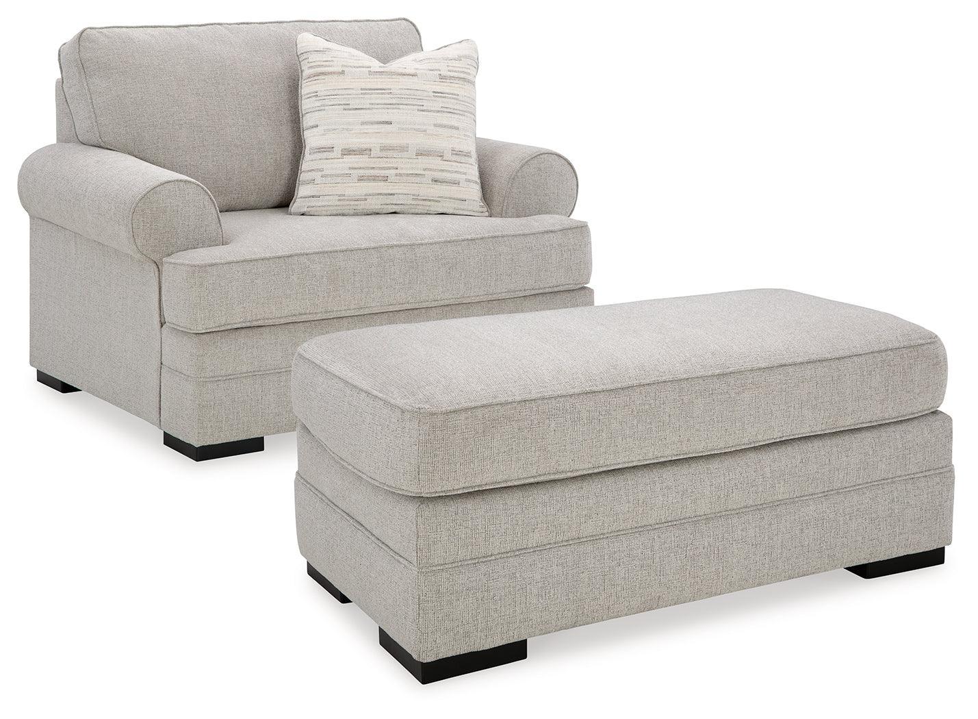 Eastonbridge Shadow Chair and Ottoman - Ella Furniture