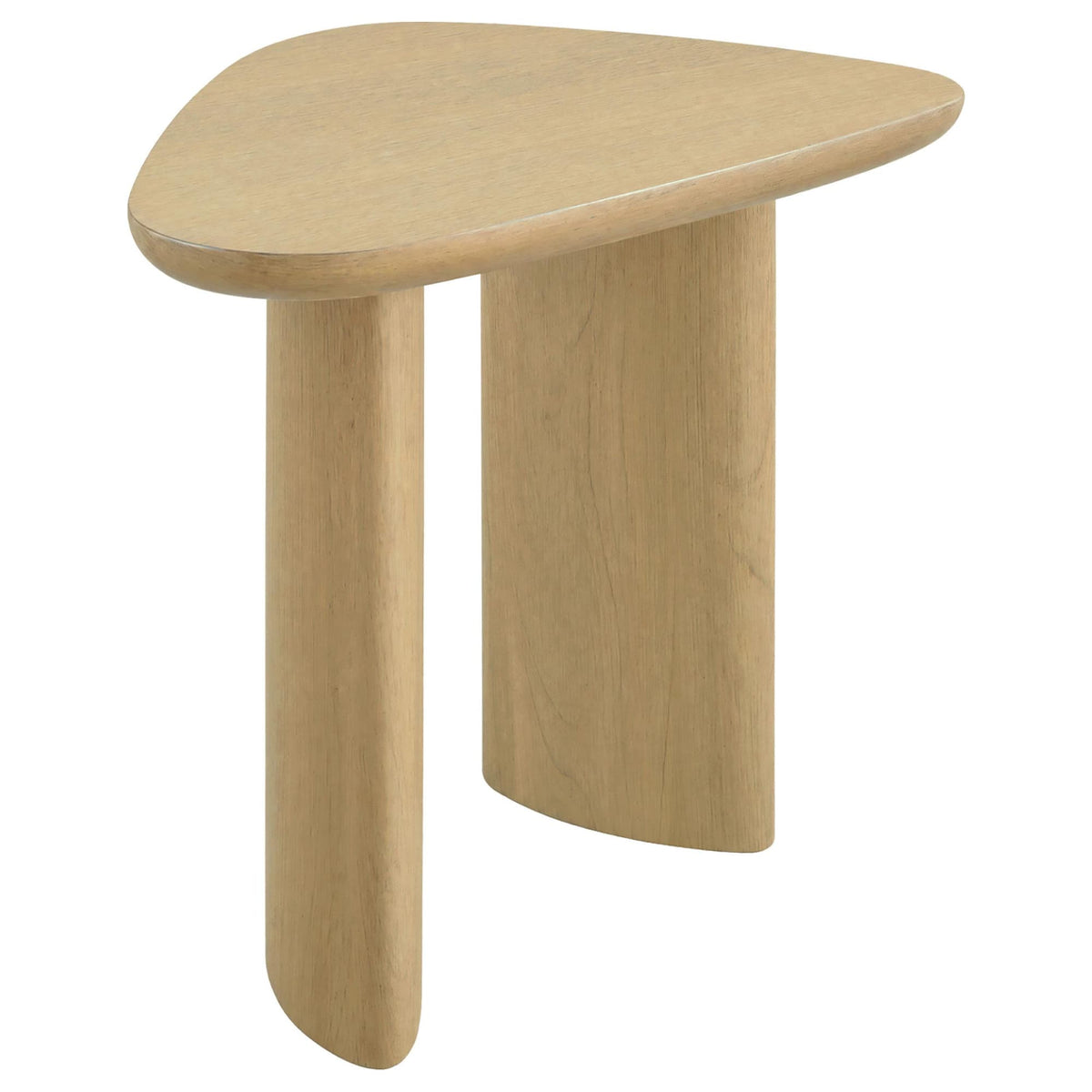 Arjona Contemporary Triangular End Table with Oak Veneer Honey Oak — product view