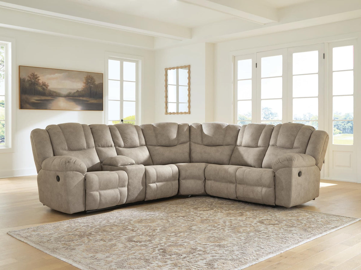 Pearce-Pike Birch 3-Piece Reclining Sectional with Console — product view