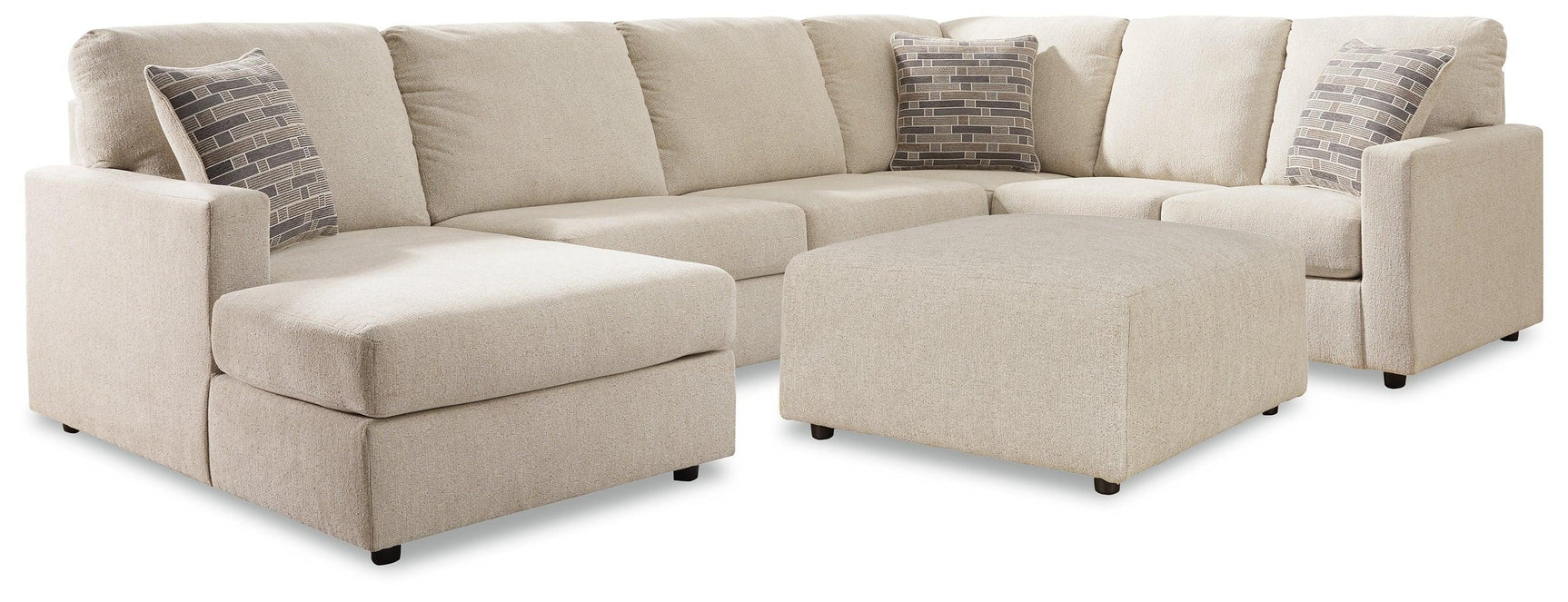 Edenfield Linen 3-Piece Sectional With Ottoman PKG014853 - 29004S1 | 2900408 - Ella Furniture
