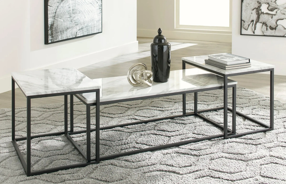 Gray and Black 46-Inch Coffee Table Set — product view