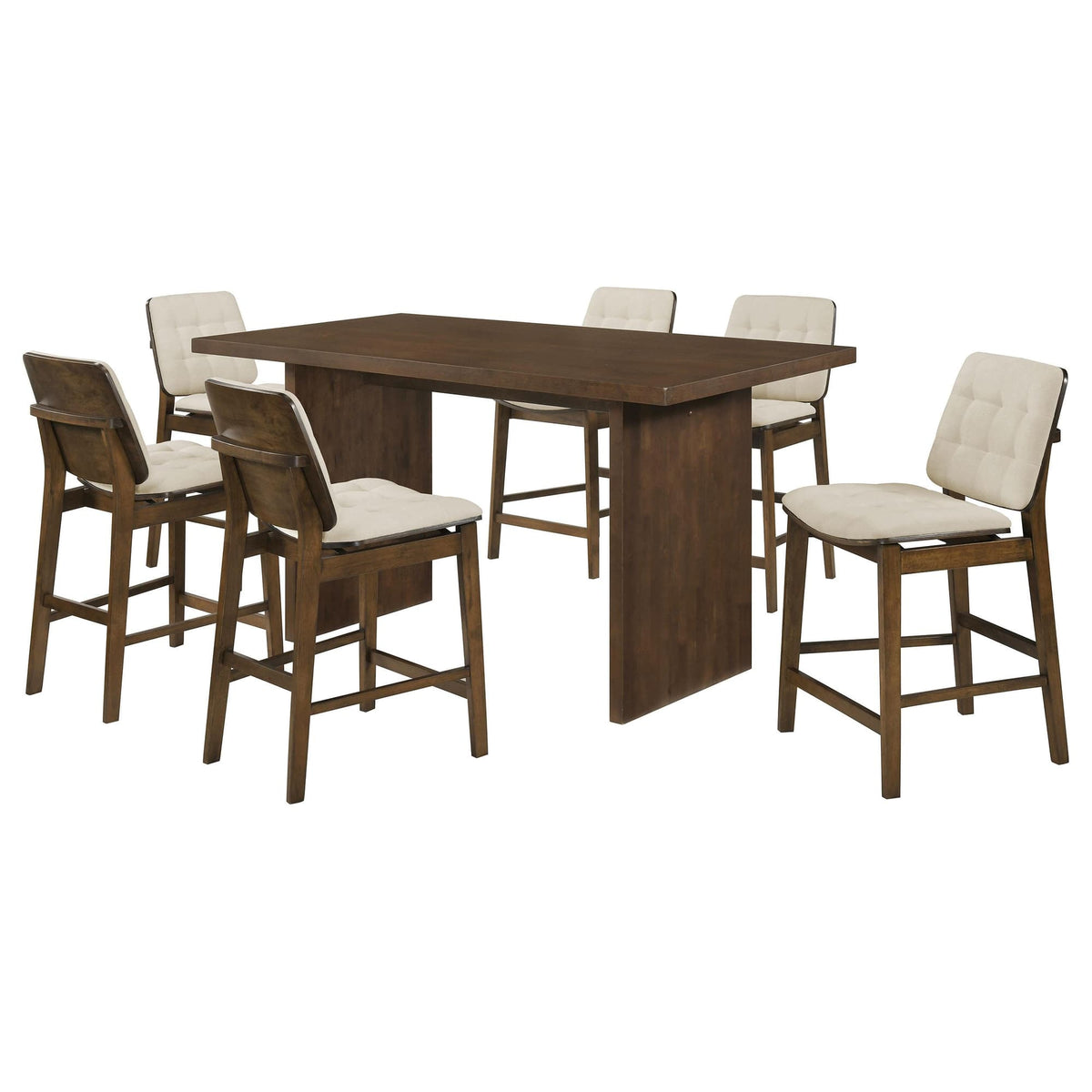 Decker 7-Piece 70-Inch Counter Height Dining Set Cream and Walnut — product image 2
