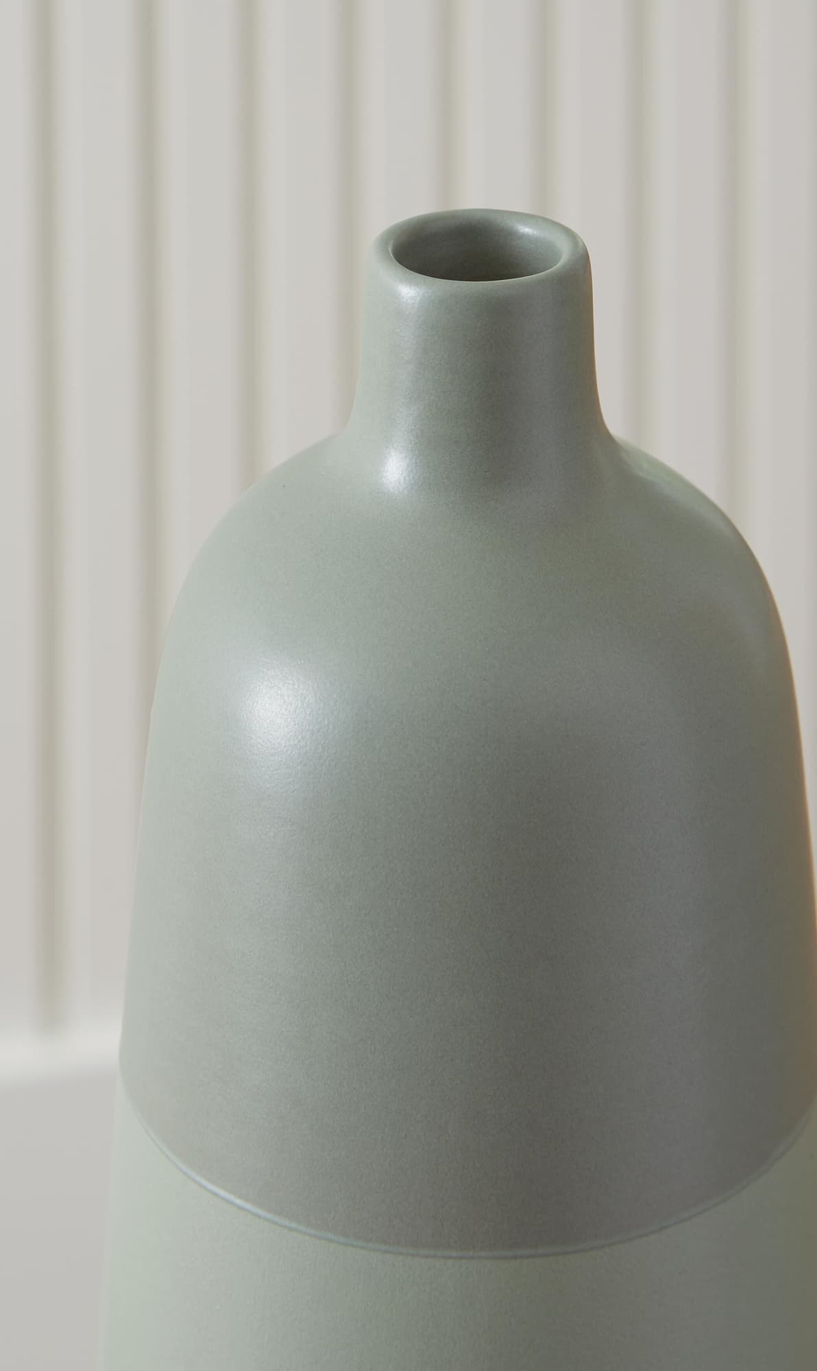 Peerland Sage Green Ceramic Vase — detail view