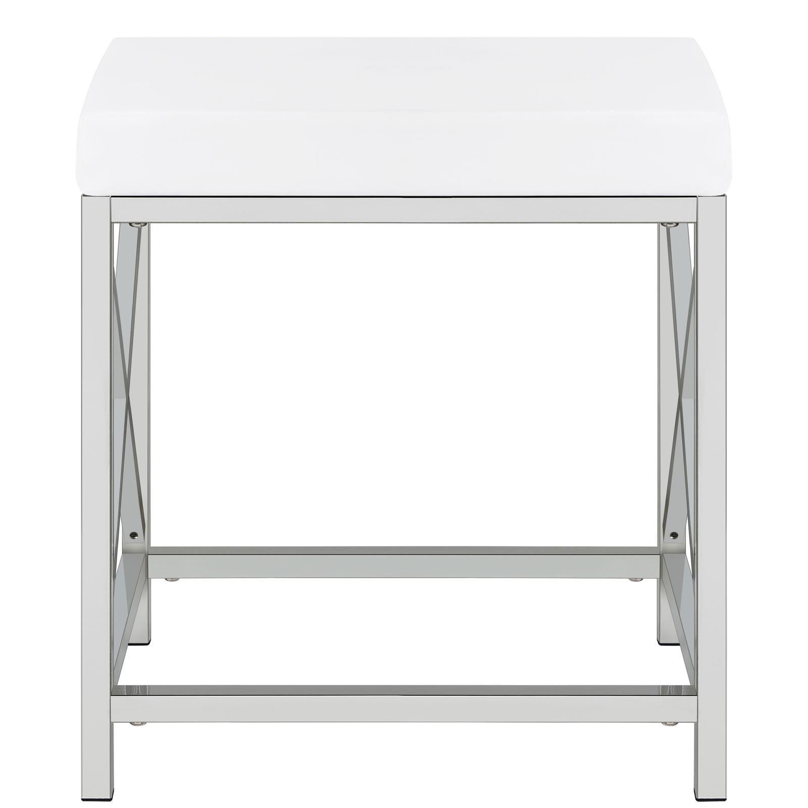Eliza 2-Piece Vanity Set With Hollywood Lighting White And Chrome 936164 - Ella Furniture