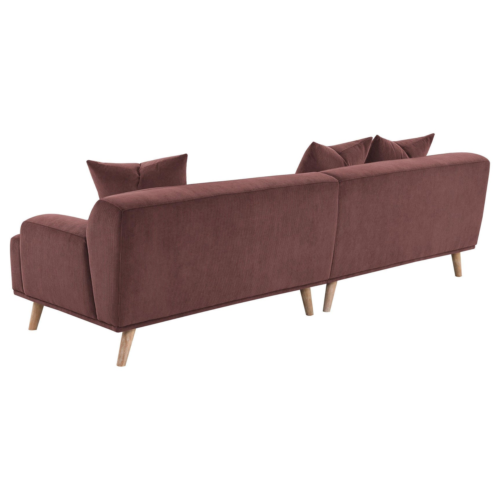 Elizabeth Corduroy Upholstered Extra Long Sofa Wine Red 503957 - Ella Furniture