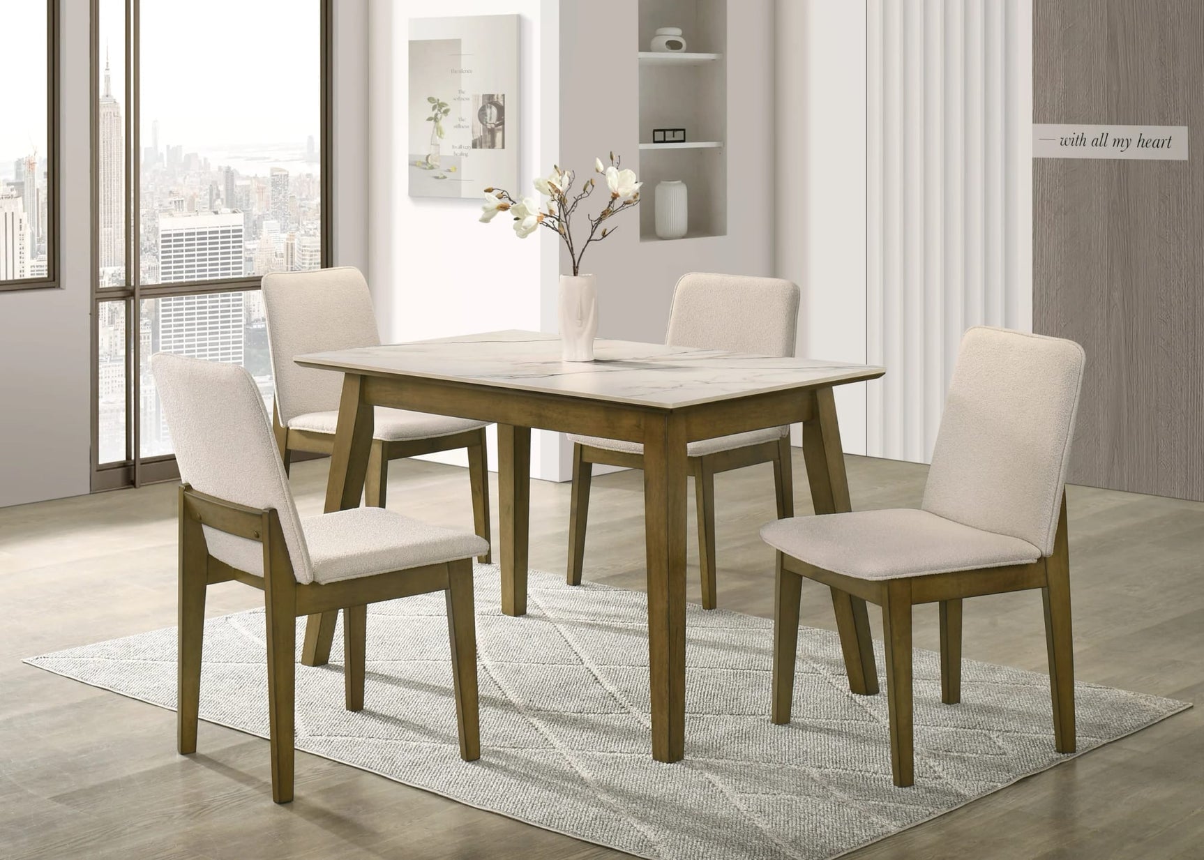 Alan Beige Dining Room Set from Ella Furniture