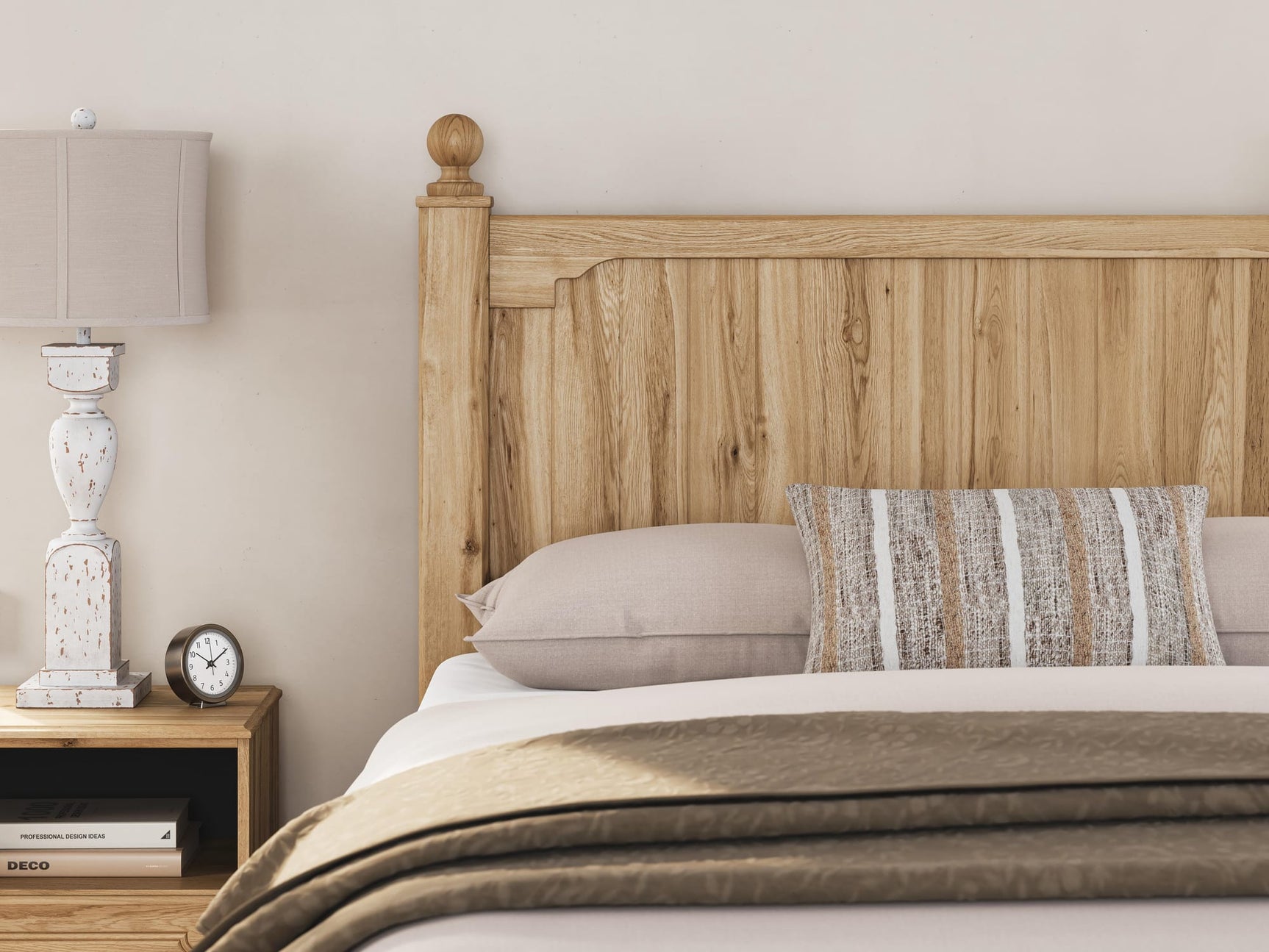 Aleaport Warm Brown Panel Bedroom Set Queen 3: Bed, Dresser, Mirror from Ella Furniture