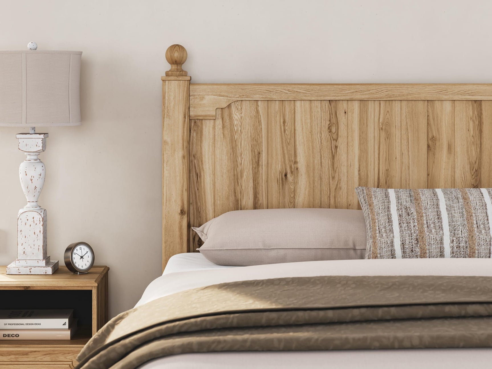Aleaport Warm Brown Panel Bedroom Set King 3: Bed, Dresser, Mirror from Ella Furniture