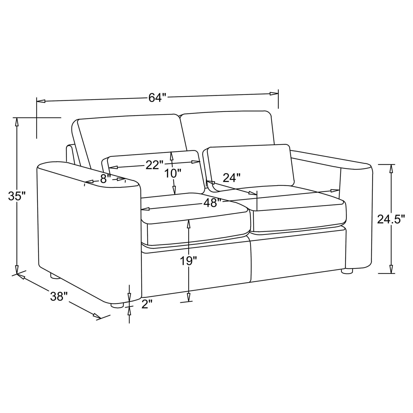 Amador 2-piece Chenille Upholstered Track Arm Sofa Set Chocolate view 9