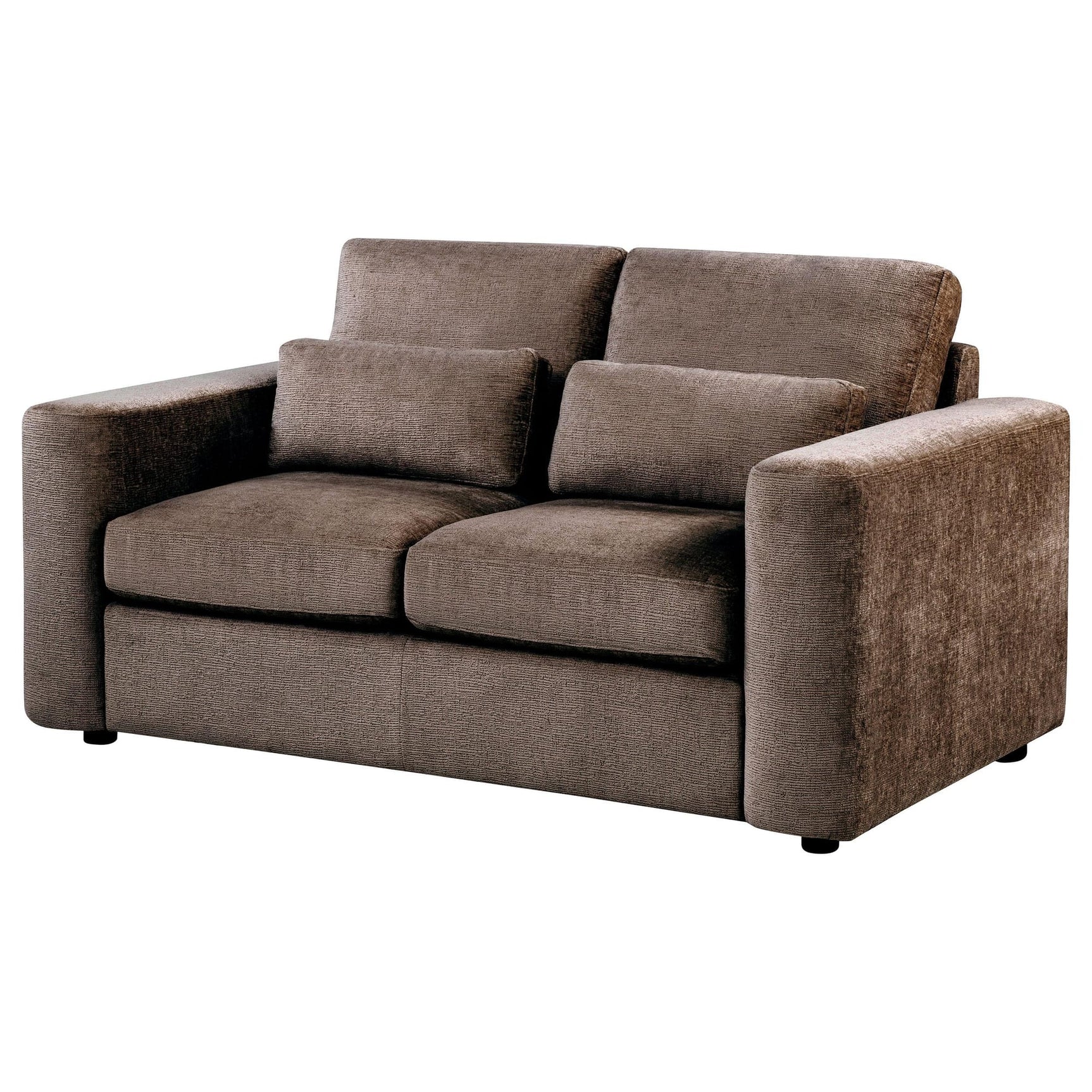 Amador Chenille Upholstered Track Arm Loveseat Chocolate view 4
