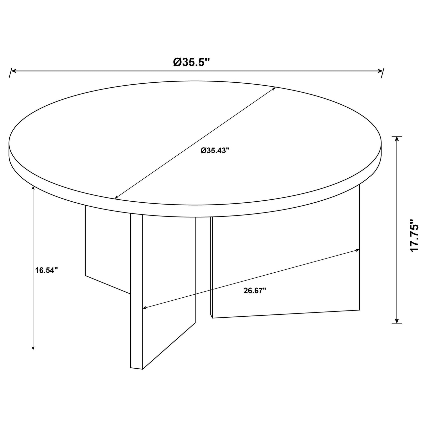 Aragon 2-Piece Round Coffee and End Table Set Latte view 15
