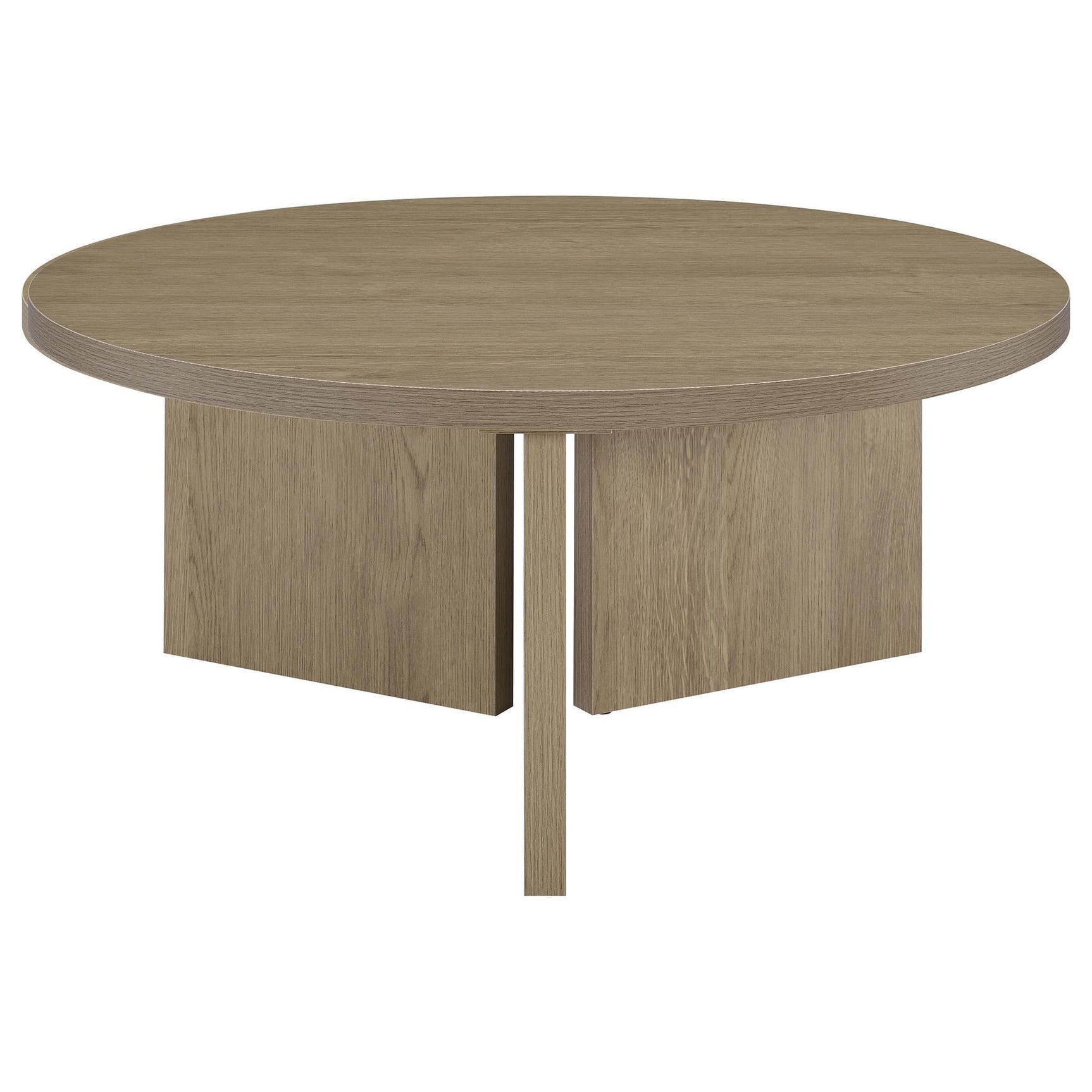 Aragon Round Panel Base Coffee Table Latte view 5