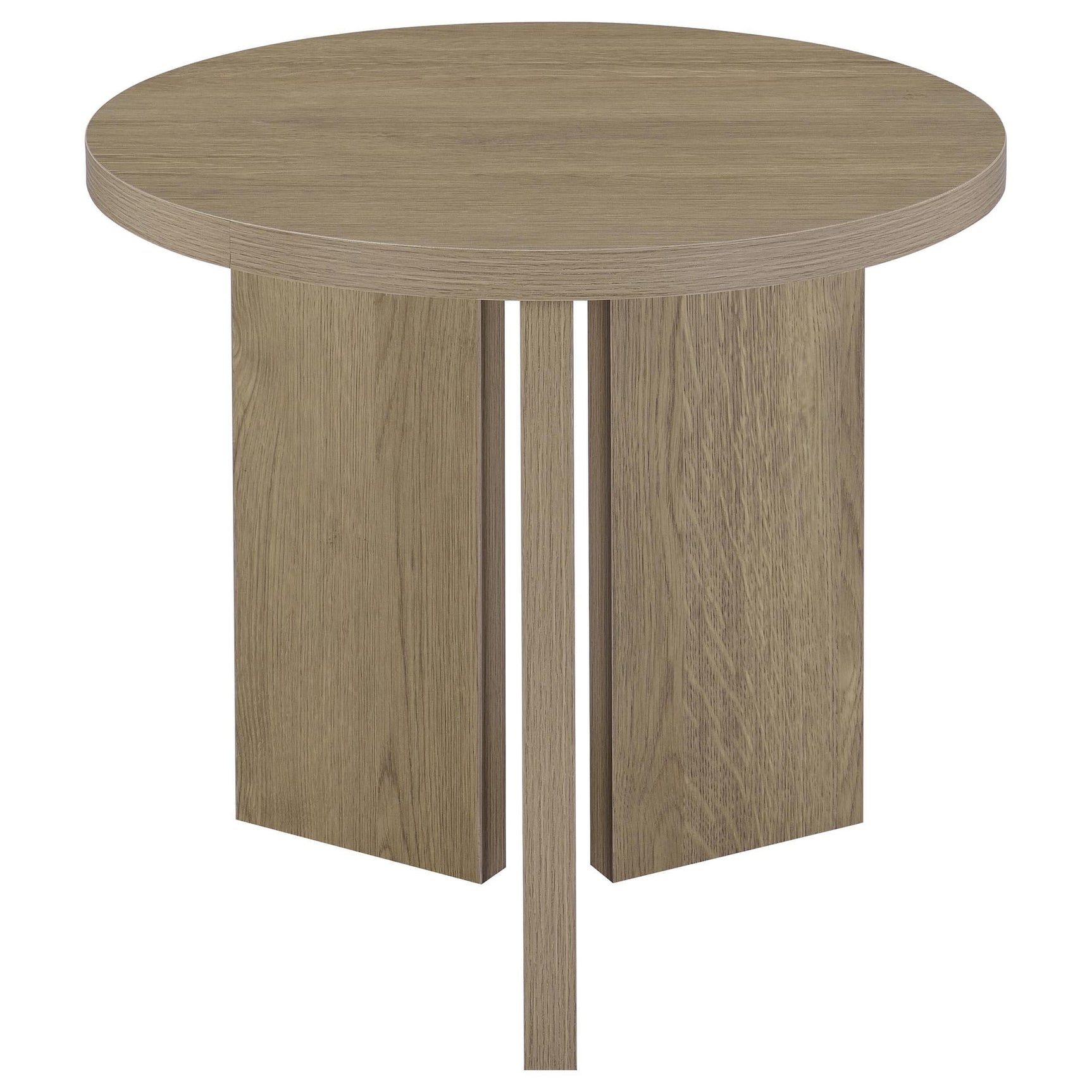 Aragon Round Panel Base End Table Latte view 6