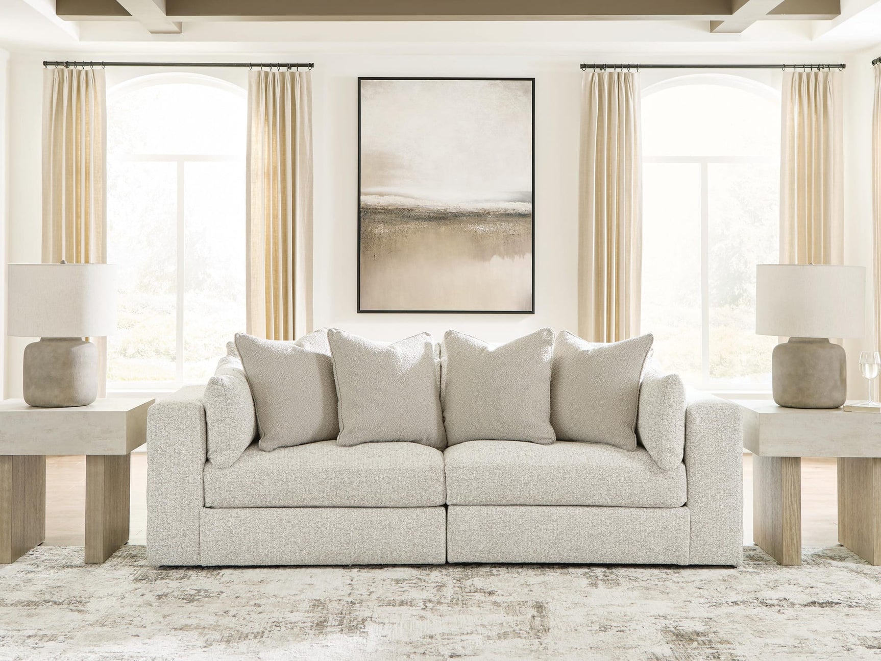 Ashbourne Estate Snowstone 2-Piece Sectional Sofa from Ella Furniture