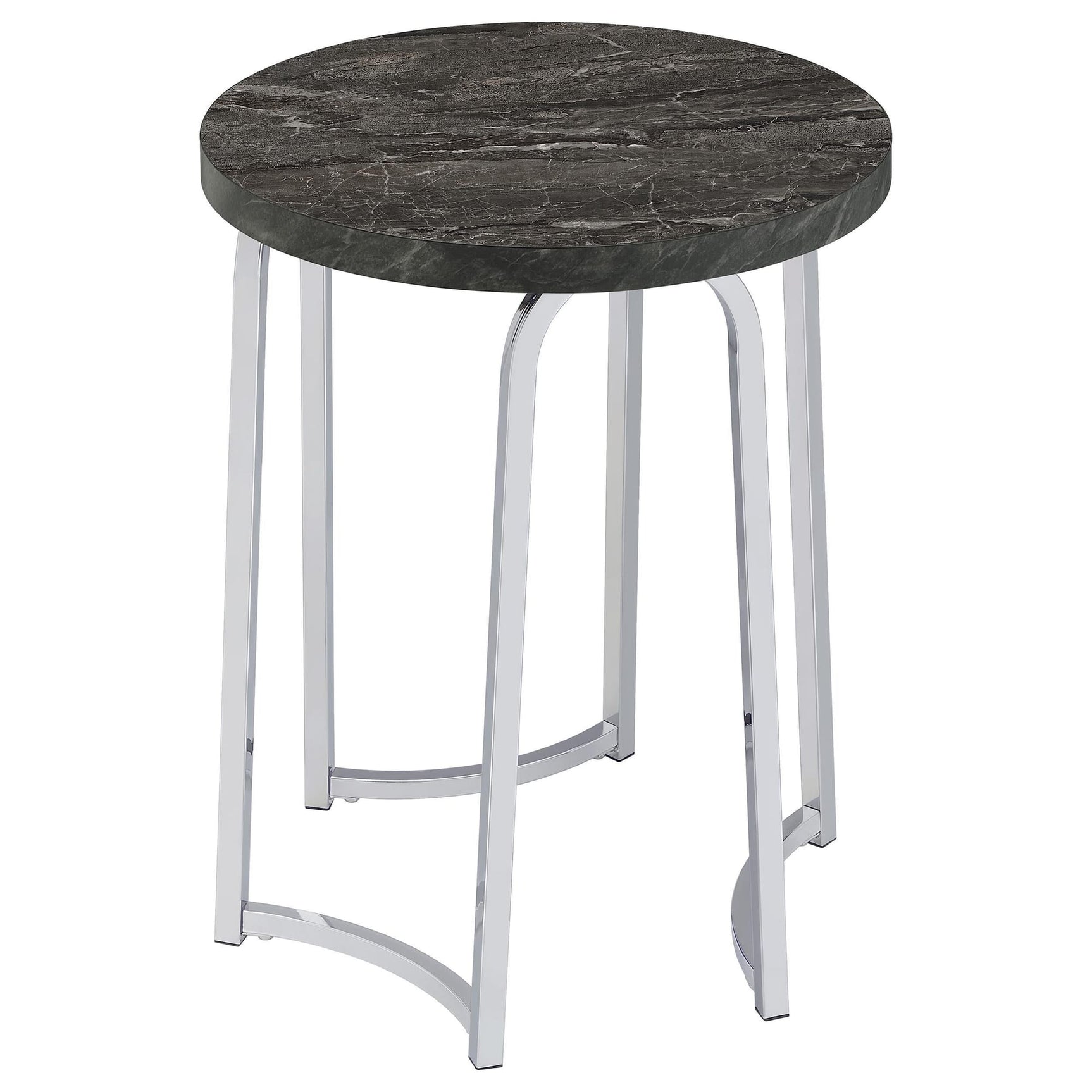 Barcelo Round Faux Marble Top Metal Side Table Grey from Ella Furniture