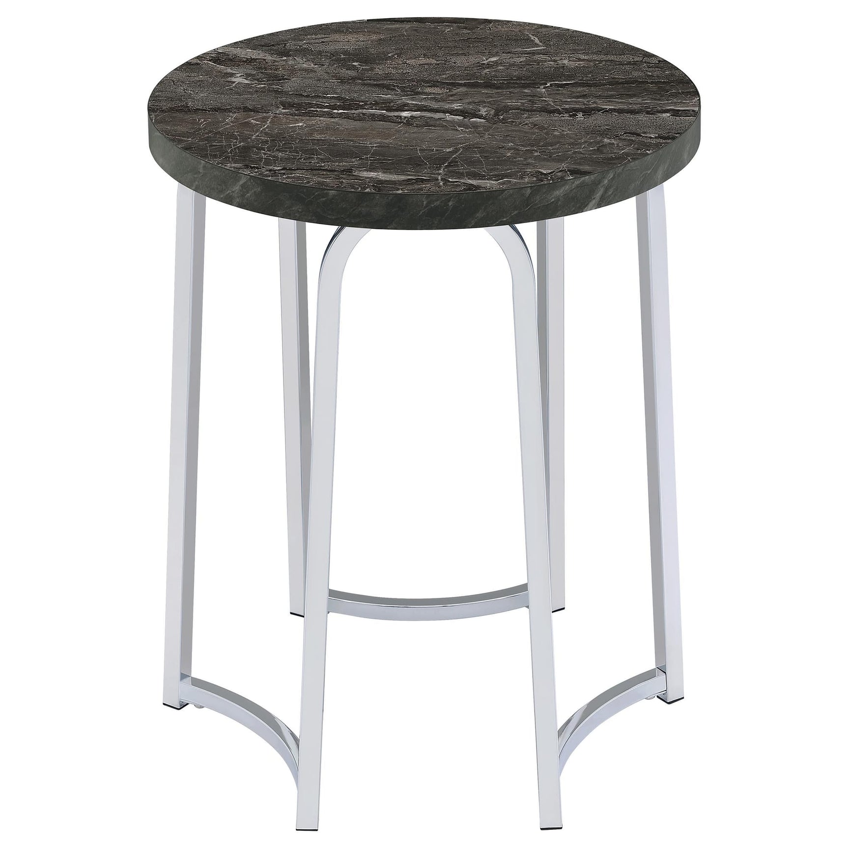Barcelo Round Faux Marble Top Metal Side Table Grey view 2