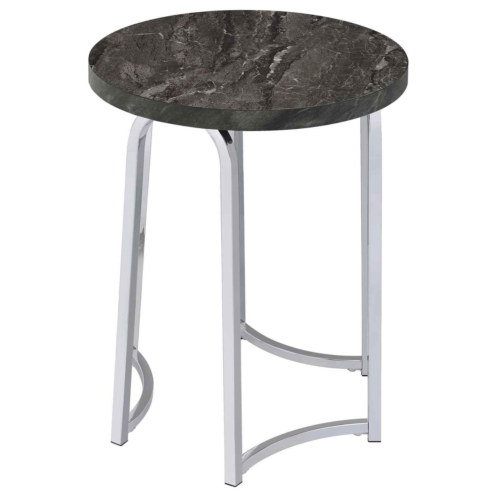 Barcelo Round Faux Marble Top Metal Side Table Grey view 6