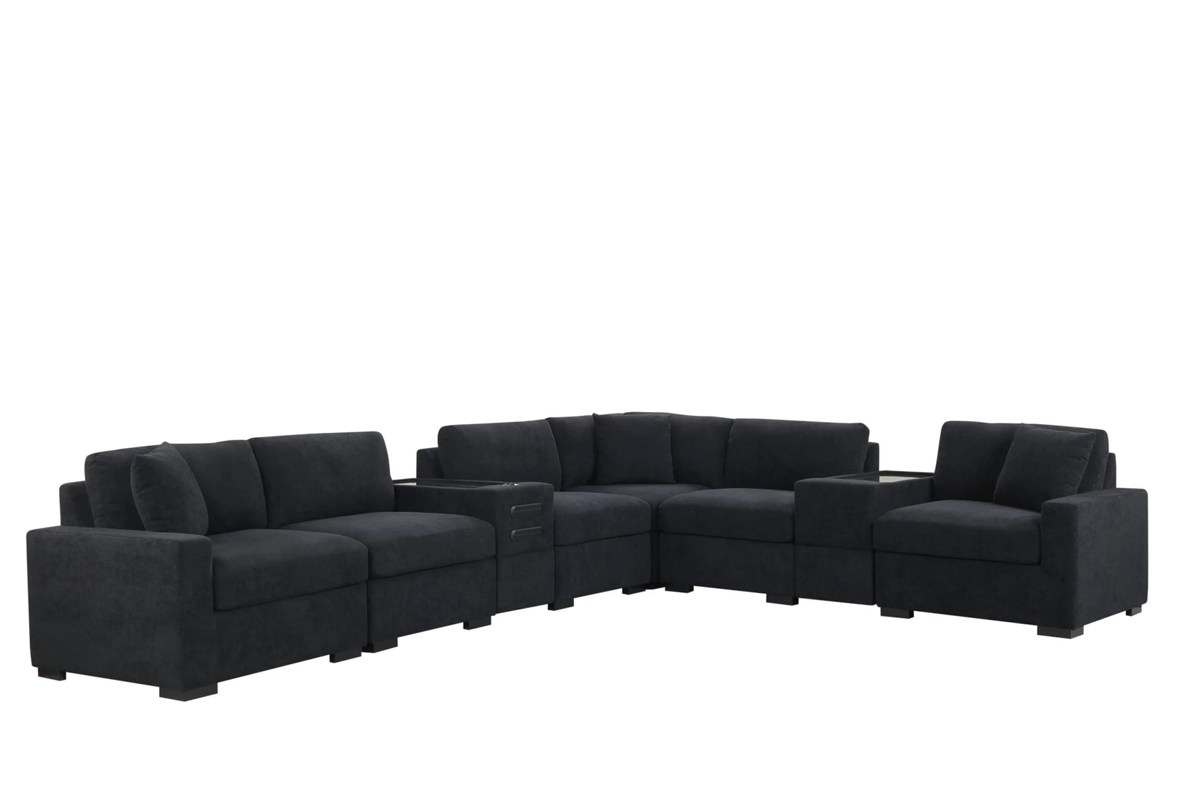 Barista Black 8-Piece Modular Sectional Set w Bluetooth Speaker view 3