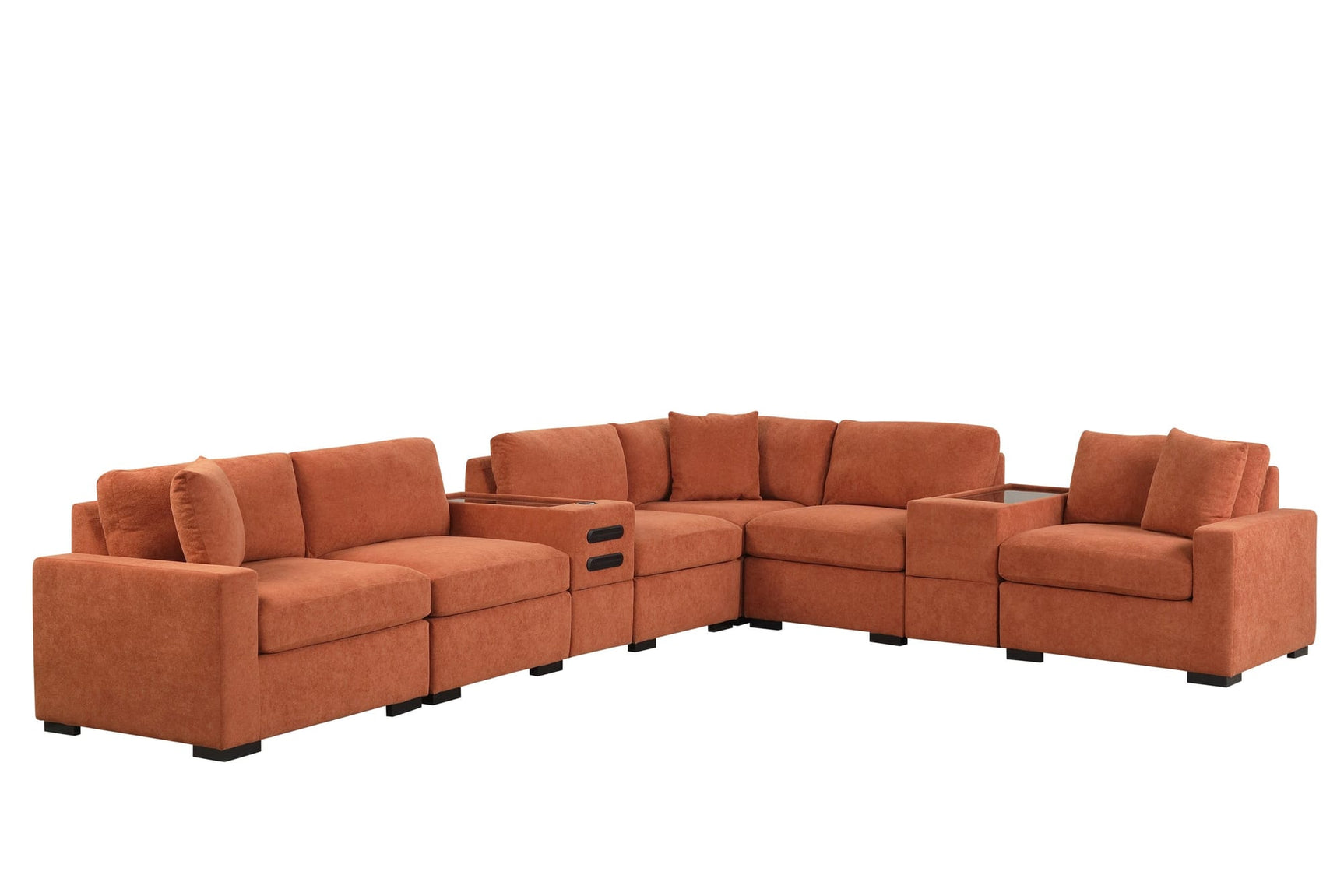 Barista Rust 8-Piece Modular Sectional Set w Bluetooth Speaker view 2